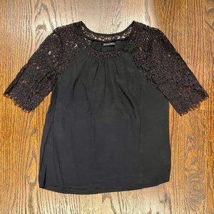 Madewell Silk Lace Sleeve Top | Size M